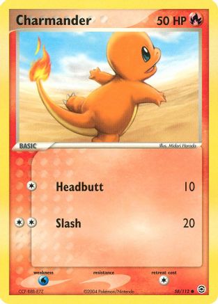 Charmander 058/112 - Reverse Holofoil FireRed & LeafGreen - Common