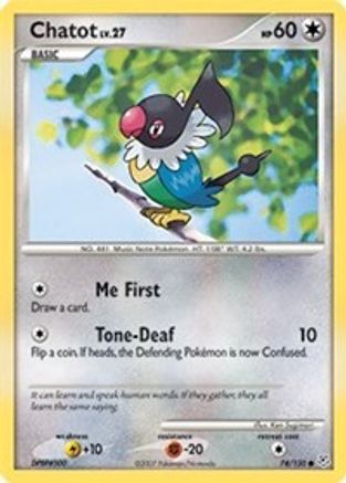 Chatot 074 - Reverse Holofoil Diamond and Pearl - Common