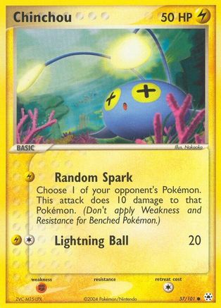 Chinchou 057/101 - Reverse Holofoil Hidden Legends - Common