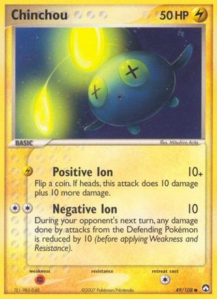 Chinchou 049 - Reverse Holofoil Power Keepers - Common