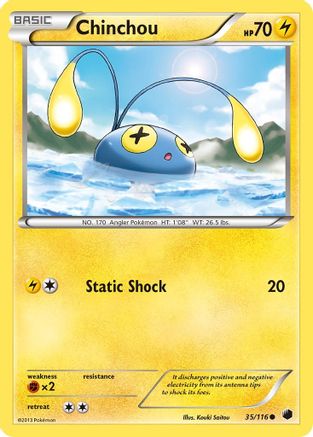 Chinchou 035 - Reverse Holofoil Plasma Freeze - Common