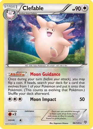 Clefable 098 - Reverse Holofoil Plasma Storm - Rare