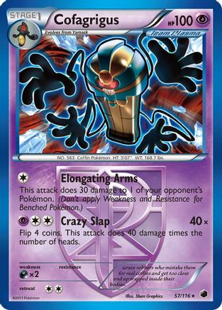 Cofagrigus (Team Plasma) (57) 057 - Reverse Holofoil Plasma Freeze - Rare
