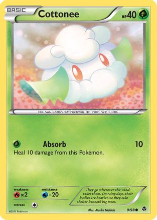 Cottonee (9) 009 - Reverse Holofoil Emerging Powers - Common
