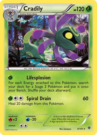 Cradily 004 - Reverse Holofoil Plasma Blast - Rare
