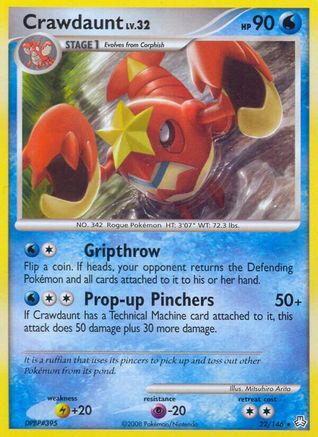 Crawdaunt 022 - Reverse Holofoil Legends Awakened - Rare