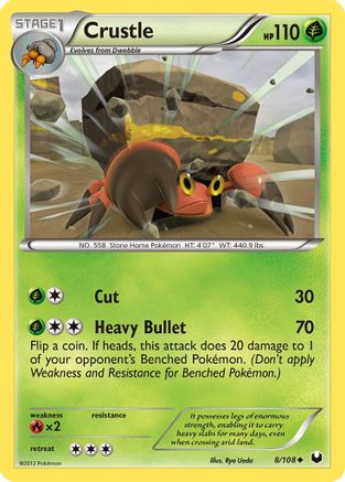 Crustle 008 - Reverse Holofoil Dark Explorers - Uncommon