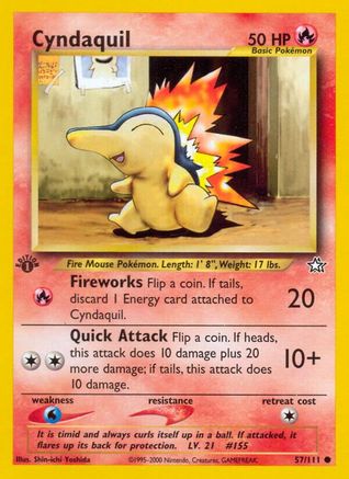 Cyndaquil (57) 057/111 - 1st Edition Neo Genesis - Common