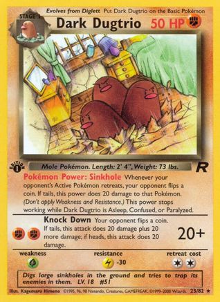 Dark Dugtrio (23) 023/82 - 1st Edition Team Rocket - Rare