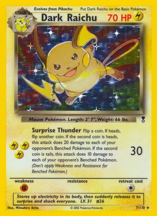 Dark Raichu 007 - Holofoil Legendary Collection - Holo Rare