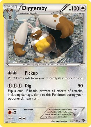 Diggersby 112 - Reverse Holofoil XY Base Set - Uncommon