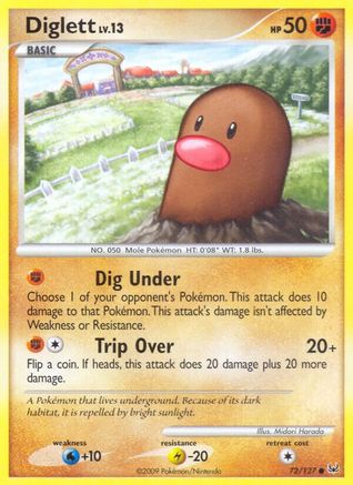 Diglett 072/127 - Reverse Holofoil Platinum - Common