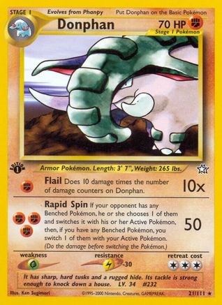 Donphan 021/111 - 1st Edition Neo Genesis - Rare