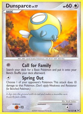 Dunsparce 073 - Reverse Holofoil Platinum - Common