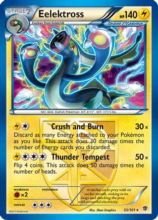 Eelektross (Team Plasma) 033/101 - Reverse Holofoil Plasma Blast - Holo Rare