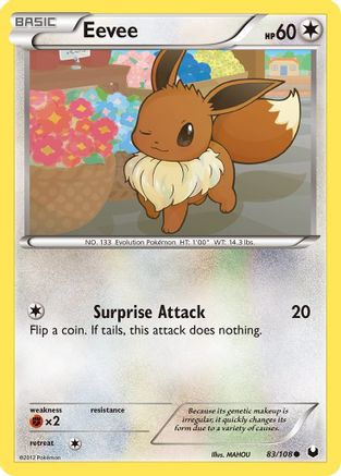 Eevee (83) 083/108 - Reverse Holofoil Dark Explorers - Common