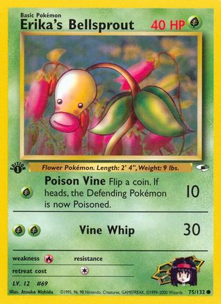 Erika's Bellsprout (75) 075/132 - 1st Edition Gym Heroes - Common