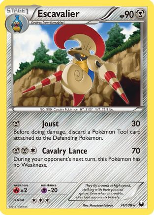 Escavalier 074 - Reverse Holofoil Dark Explorers - Rare