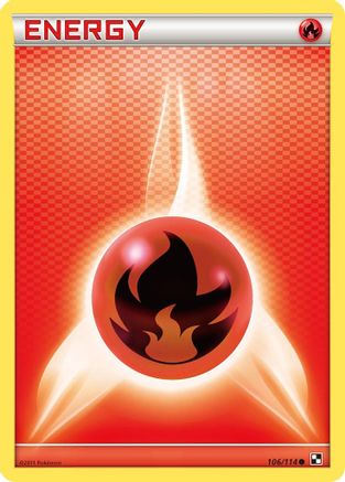 Fire Energy 106 - Reverse Holofoil Black and White - Common