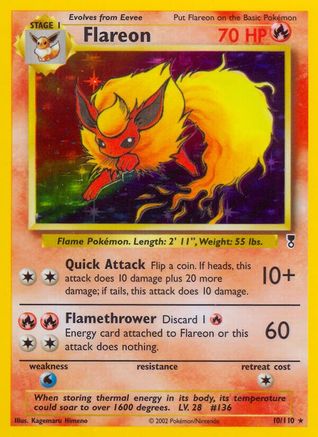 Flareon 010 - Reverse Holofoil Legendary Collection - Holo Rare
