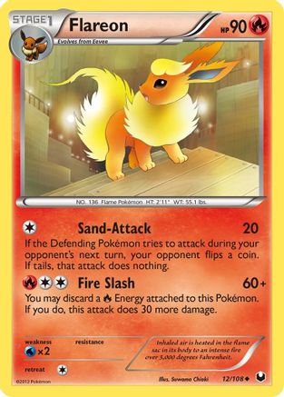 Flareon 012 - Reverse Holofoil Dark Explorers - Uncommon