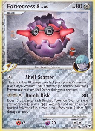 Forretress G 061 - Reverse Holofoil Rising Rivals - Common