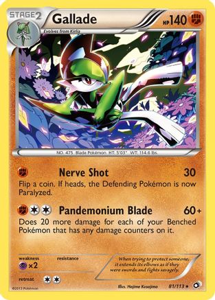 Gallade 081 - Reverse Holofoil Legendary Treasures - Rare