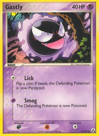 Gastly 052/92 - Reverse Holofoil Legend Maker - Common