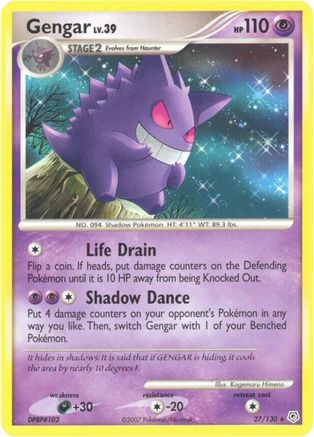 Gengar 027/130 - Reverse Holofoil Diamond and Pearl - Rare