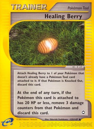 Healing Berry 125 - Reverse Holofoil Aquapolis - Uncommon