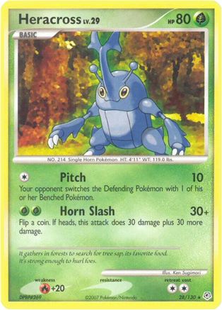 Heracross 028/130 - Reverse Holofoil Diamond and Pearl - Rare