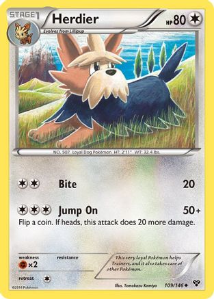 Herdier 109/146 - Reverse Holofoil XY Base Set - Uncommon