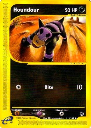 Houndour 113/165 - Reverse Holofoil Expedition - Common