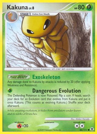Kakuna 066/111 - Reverse Holofoil Rising Rivals - Common