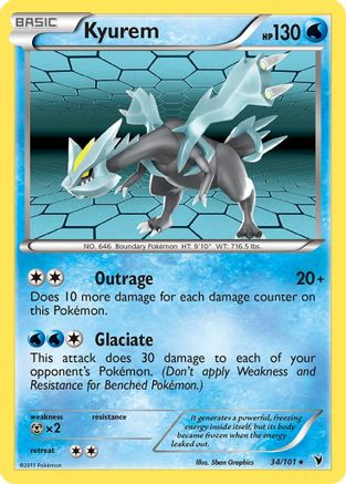 Kyurem 034 - Reverse Holofoil Noble Victories - Holo Rare