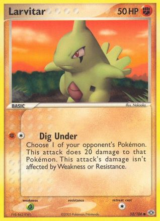 Larvitar 052 - Reverse Holofoil Emerald - Common
