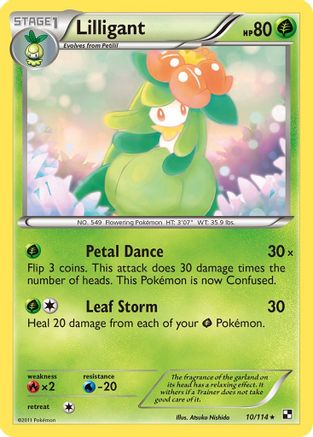 Lilligant 010/114 - Reverse Holofoil Black and White - Rare