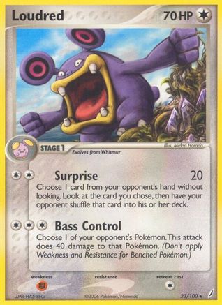 Loudred 023/100 - Reverse Holofoil Crystal Guardians - Rare