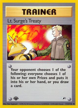 Lt. Surge's Treaty 112/132 - 1st Edition Gym Heroes - Uncommon