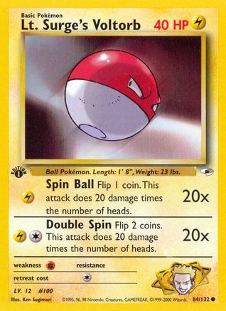 Lt. Surge's Voltorb 084/132 - 1st Edition Gym Heroes - Common