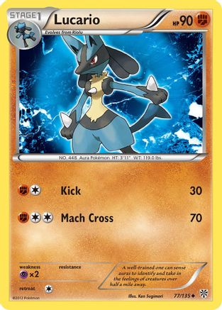 Lucario (77) 077 - Reverse Holofoil Plasma Storm - Uncommon