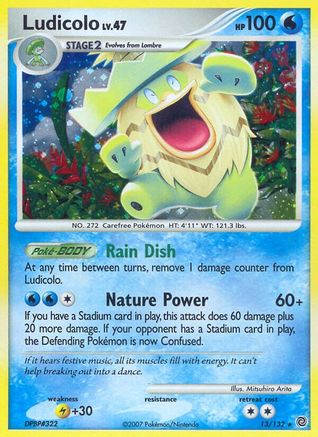 Ludicolo 013/132 - Reverse Holofoil Secret Wonders - Holo Rare