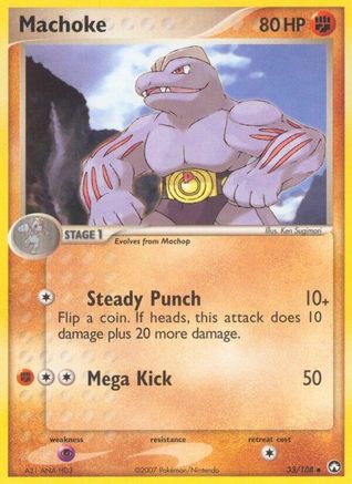 Machoke 033 - Reverse Holofoil Power Keepers - Uncommon