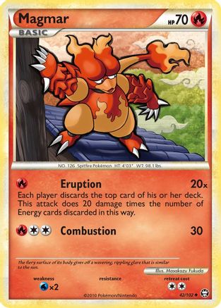 Magmar 042 - Reverse Holofoil Triumphant - Uncommon