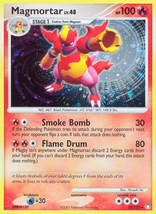 Magmortar 012 - Holofoil Mysterious Treasures - Holo Rare