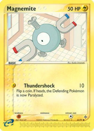 Magnemite 063/97 - Reverse Holofoil Dragon - Common