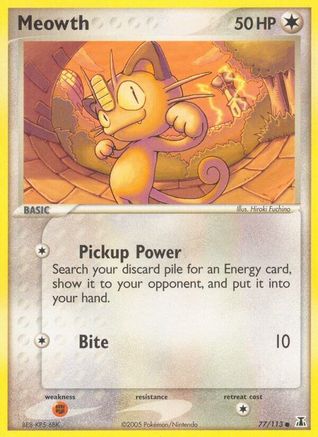 Meowth 077 - Reverse Holofoil Delta Species - Common