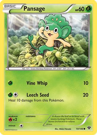 Pansage - Reverse Holofoil XY Base Set - Common
