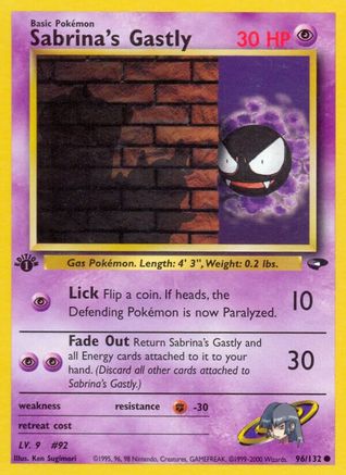 Sabrina's Gastly (96) 096 - 1st Edition Gym Challenge - Common
