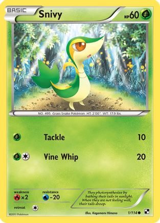 Snivy (1) 001 - Reverse Holofoil Black and White - Common